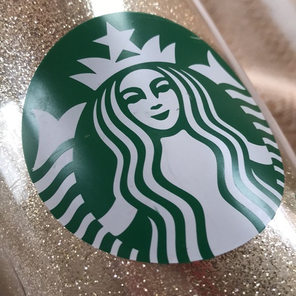Starbucks 2014 24oz Cold Cup in Glitter Gold - Picture 2 of 6